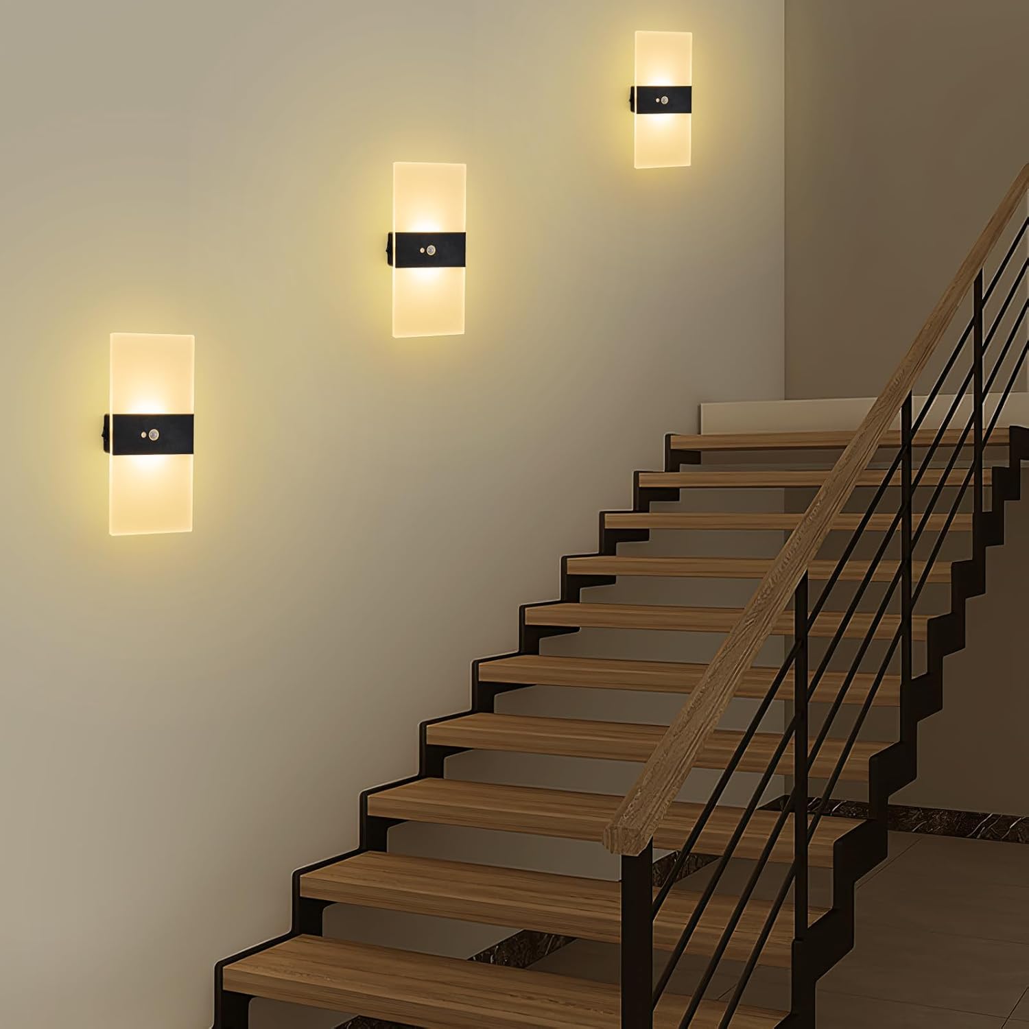 LED Wall Light Decor Set (2-Pack) — Wireless Remote-Controlled Dimmable Rechargeable Bedroom Sconces