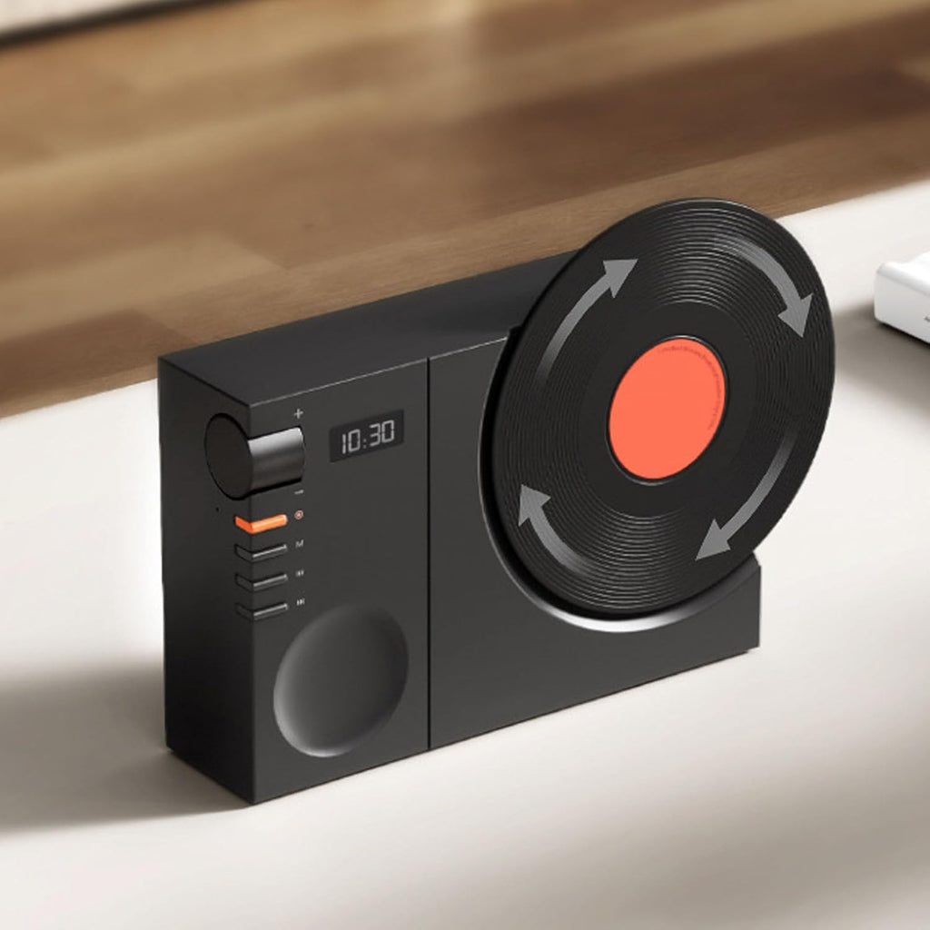 Vintage Bluetooth Speaker Desktop Clock Speaker, Subwoofer, Rotatable Birthday Gift