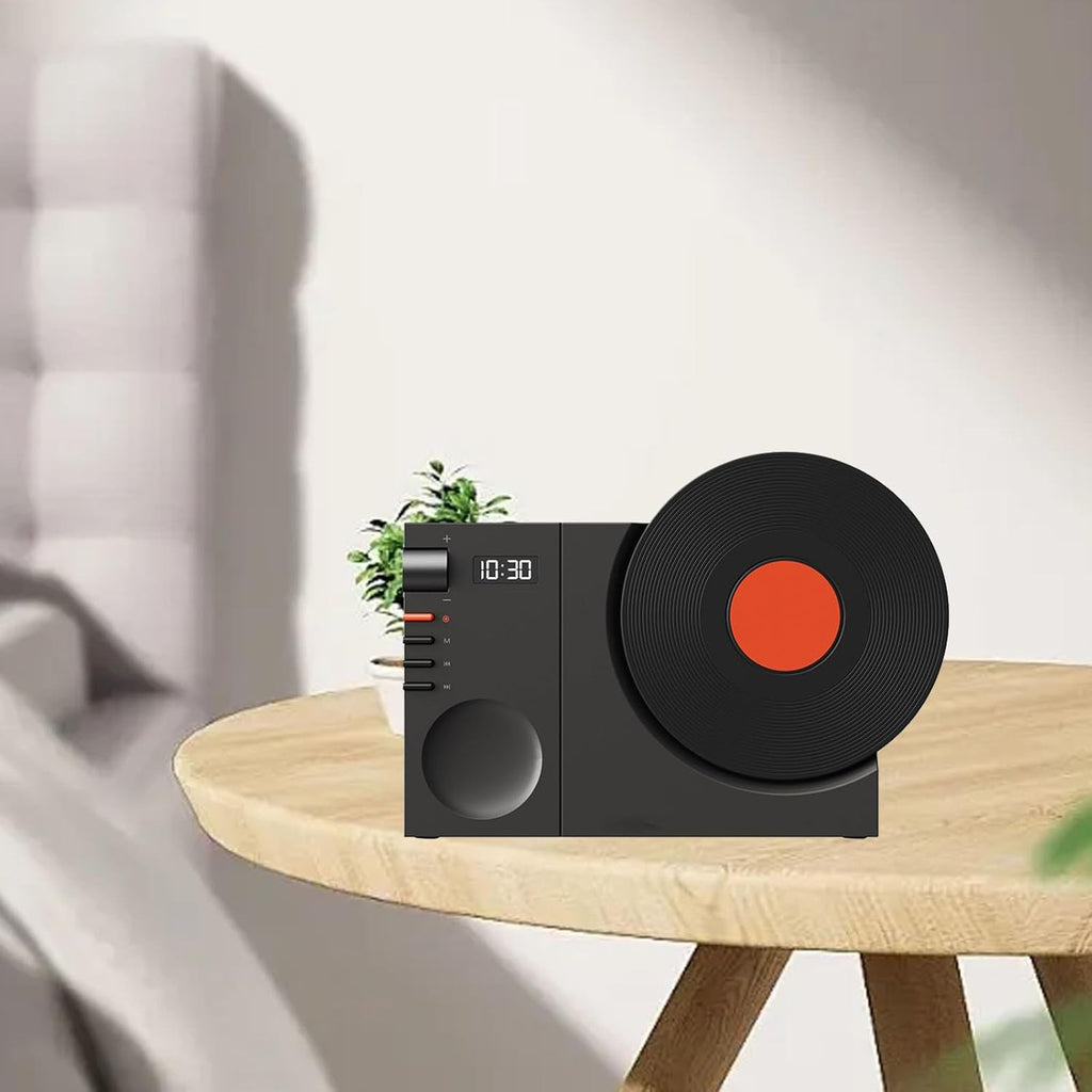 Vintage Bluetooth Speaker Desktop Clock Speaker, Subwoofer, Rotatable Birthday Gift