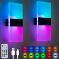 LED Wall Light Decor Set (2-Pack) — Wireless Remote-Controlled Dimmable Rechargeable Bedroom Sconces
