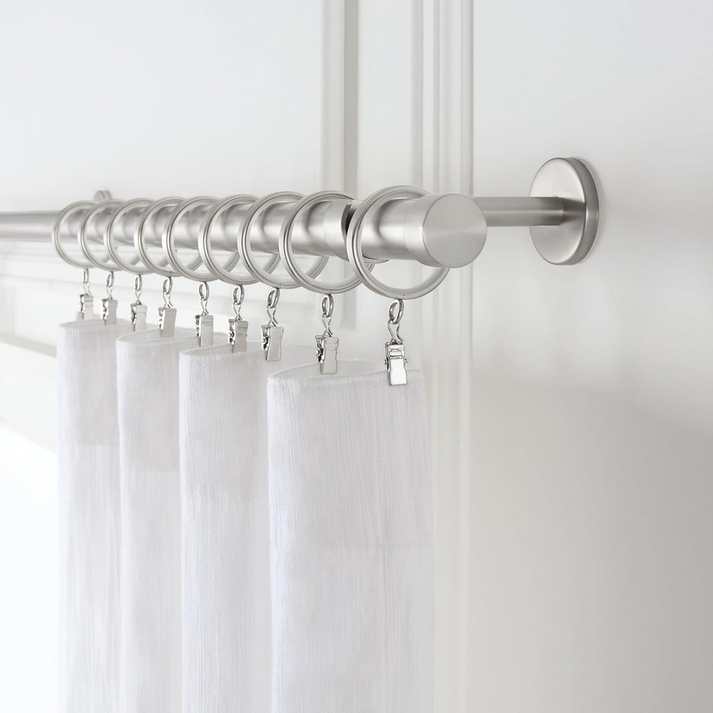 Heavy-Duty Luxury Metal Curtain Rings | Smooth Glide & Quiet Design (18-Pack)