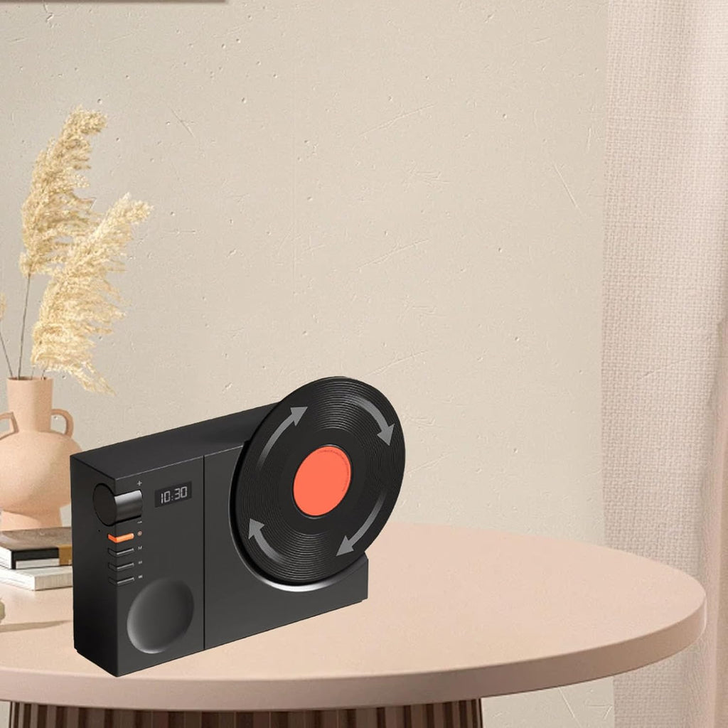 Vintage Bluetooth Speaker Desktop Clock Speaker, Subwoofer, Rotatable Birthday Gift