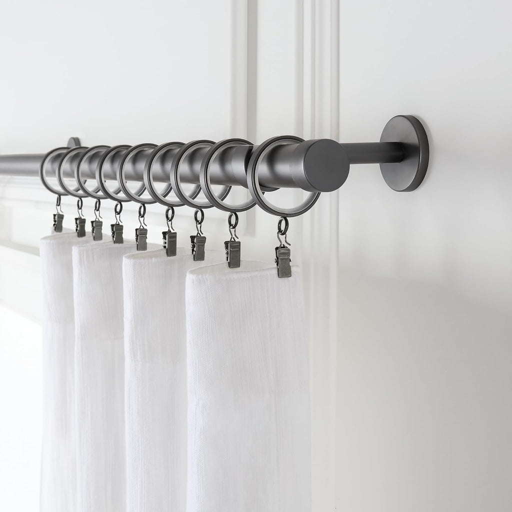 Heavy-Duty Luxury Metal Curtain Rings | Smooth Glide & Quiet Design (18-Pack)