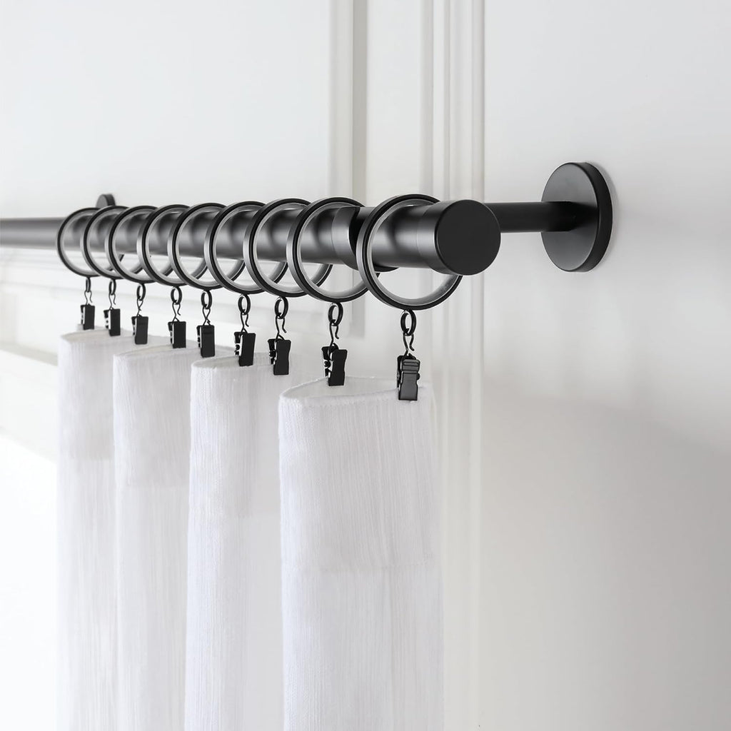 Heavy-Duty Luxury Metal Curtain Rings | Smooth Glide & Quiet Design (18-Pack)