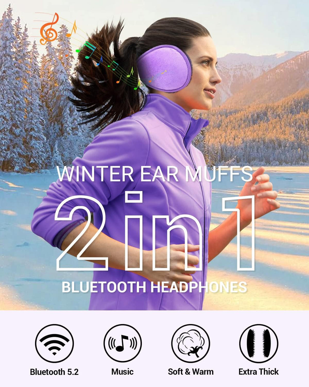 Bluetooth Ear Warmers – Winter Wireless Headphones with HD Speakers