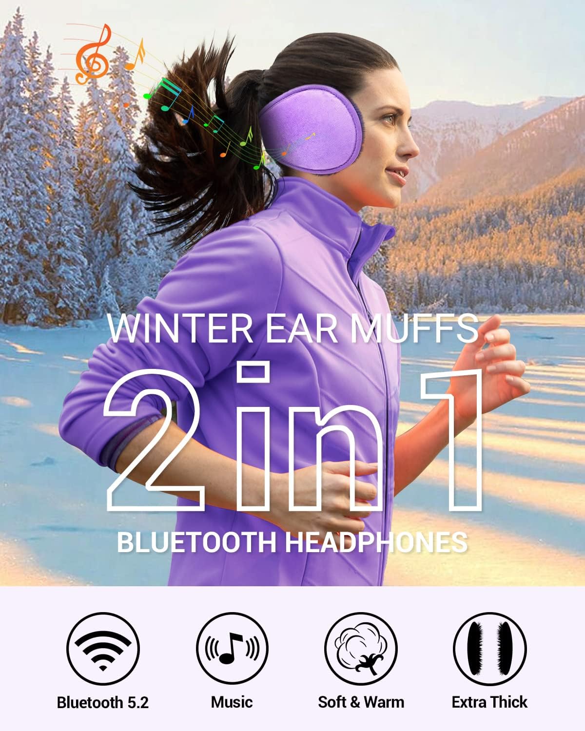 Bluetooth Ear Warmers – Winter Wireless Headphones with HD Speakers