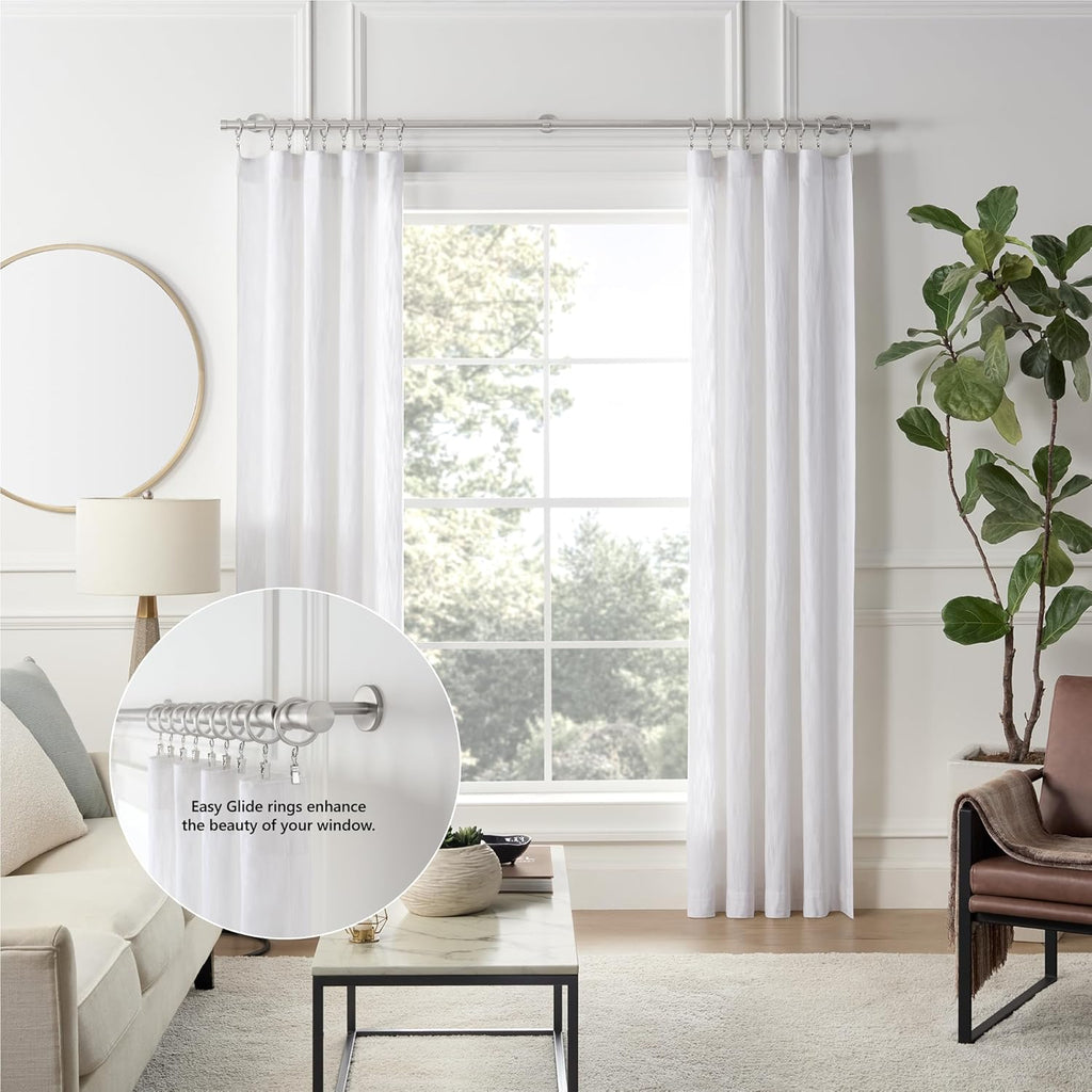 Heavy-Duty Luxury Metal Curtain Rings | Smooth Glide & Quiet Design (18-Pack)