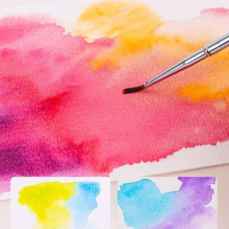 Portable Watercolor Paint Set, 16 Colors with Brushes, Pocket-Sized Watercolor Kit