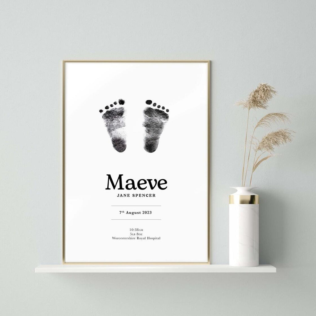 Personalized Baby Footprint Keepsake – Inkless Hand & Footprint Kit (A4)