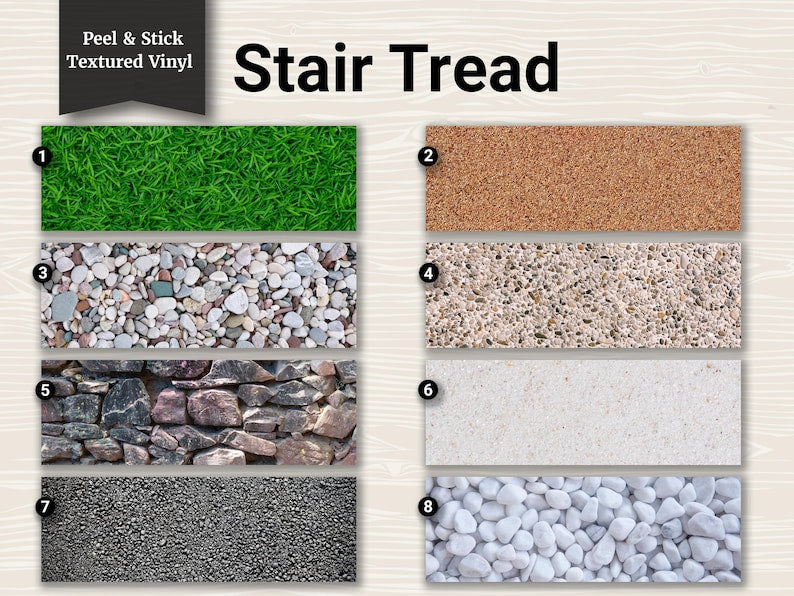 Non-Slip Stair Tread Peel and Stick heavy duty textured vinyl |