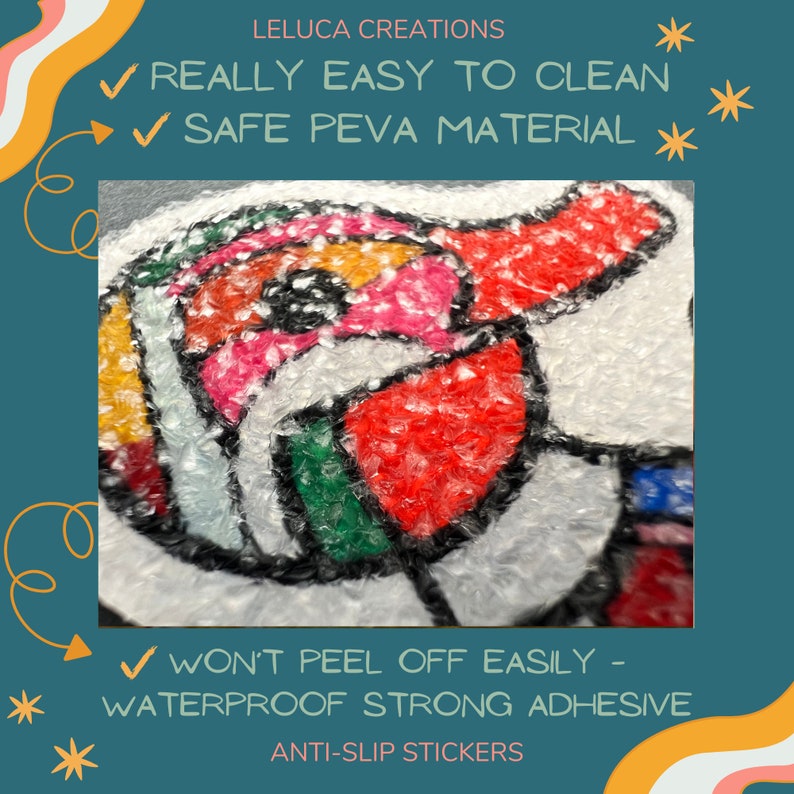 ANTI-SLIP STICKERS, 24 pcs Pop Art Bath Duck Decals, Alternative To Bath Mat, Waterproof Non Slip Safety Decals For Bathtub, Shower, Tiles