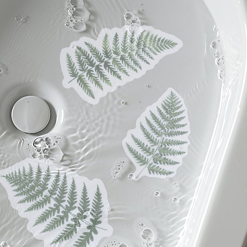 ANTI-SLIP STICKERS, 10 pcs Leaf Fern Decals, Alternative To Bath Mat, Aesthetic Waterproof Non Slip Safety Decals For Bathtub, Shower, Tiles