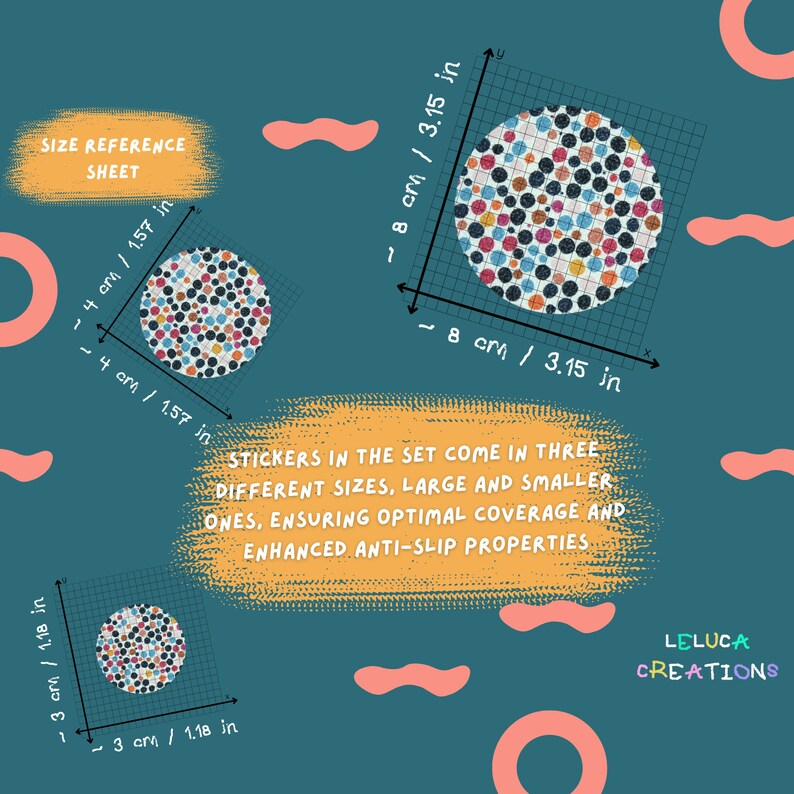 ANTI-SLIP STICKERS, 20 pcs Colorful Polka Dot Pattern, Alternative To Bath Mat, Aesthetic Non Slip Safety Decals For Bathtub, Shower, Tiles