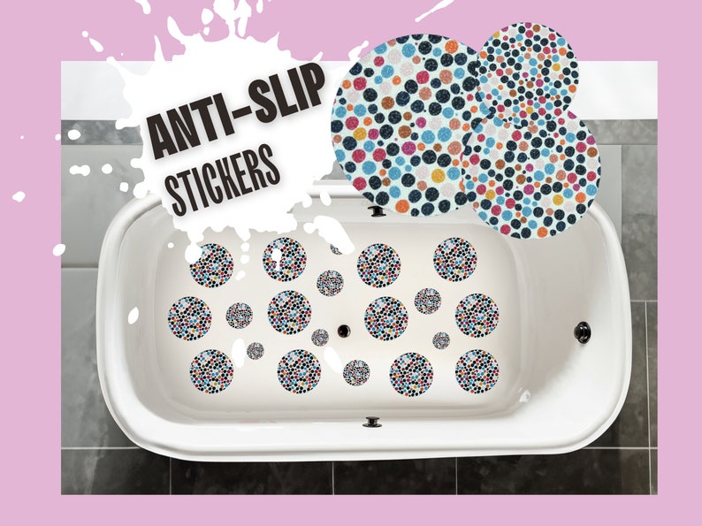 ANTI-SLIP STICKERS, 20 pcs Colorful Polka Dot Pattern, Alternative To Bath Mat, Aesthetic Non Slip Safety Decals For Bathtub, Shower, Tiles