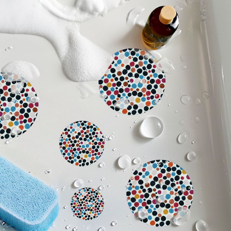 ANTI-SLIP STICKERS, 20 pcs Colorful Polka Dot Pattern, Alternative To Bath Mat, Aesthetic Non Slip Safety Decals For Bathtub, Shower, Tiles