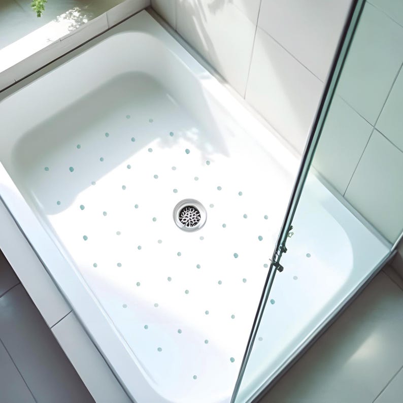 Decorative Non-Slip Stickers for Bathroom & Shower – Watercolor Dots for Bathtub Safety, Stylish and Functional Adhesive Circles