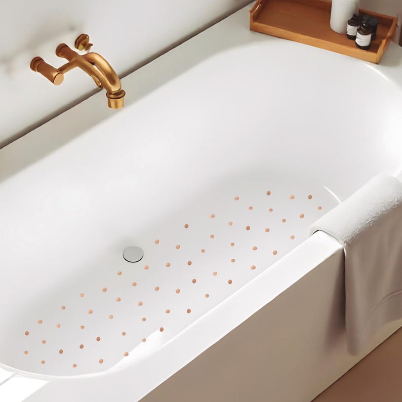 Decorative Non-Slip Stickers for Bathroom & Shower – Watercolor Dots for Bathtub Safety, Stylish and Functional Adhesive Circles