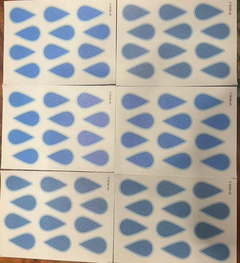 Boho Blue Raindrop Bathtub Stickers – 6 Sheets / 72 PCS Non-Slip Decals