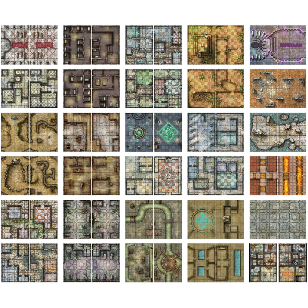 Big Book of Battle Mats – Cells & Shrines (9x12 inches) – Ultimate Tool for Tabletop RPGs