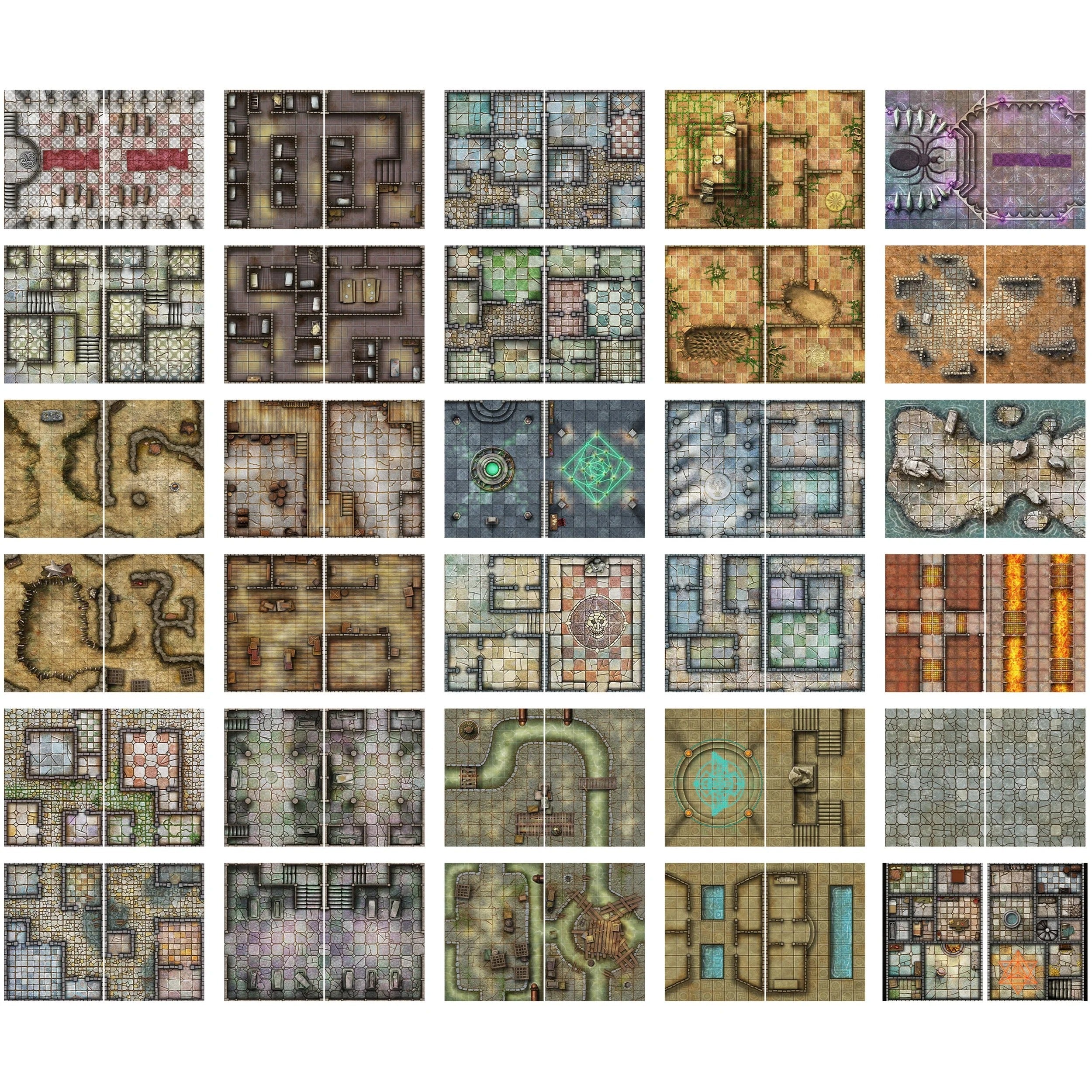 Big Book of Battle Mats – Cells & Shrines (9x12 inches) – Ultimate Tool for Tabletop RPGs