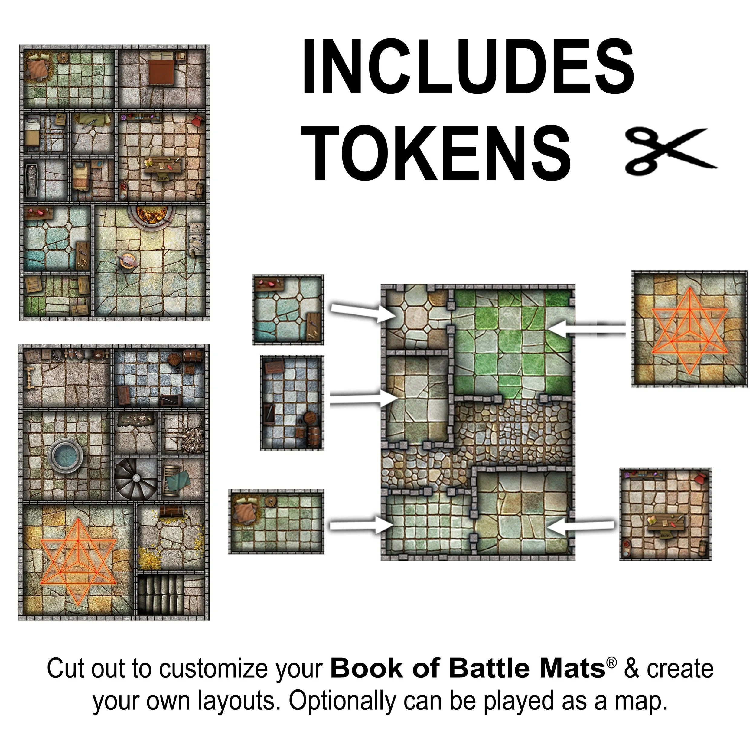 Big Book of Battle Mats – Cells & Shrines (9x12 inches) – Ultimate Tool for Tabletop RPGs