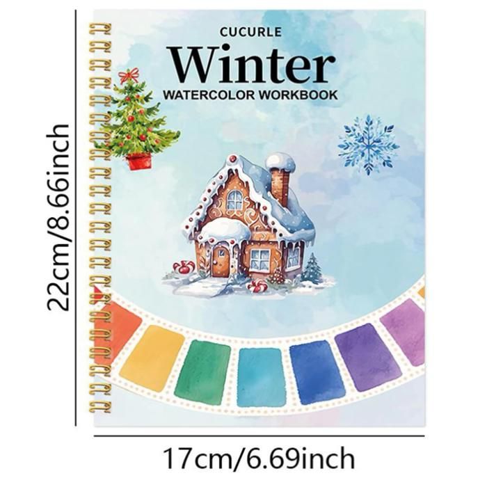 Christmas Watercolor Exercise Coloring Book (Winter) – Beginner Festive Painting Practice