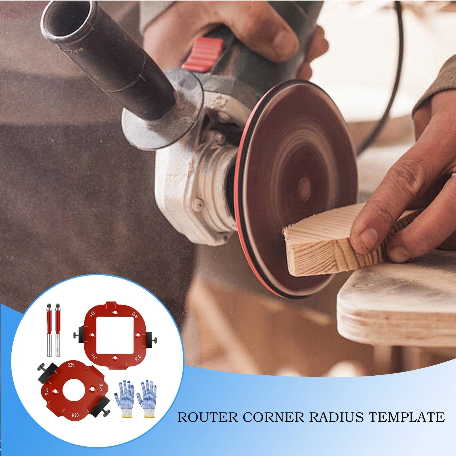 Aluminum Alloy Corner Radius Trimming Template – Precision Woodworking Guide Tool