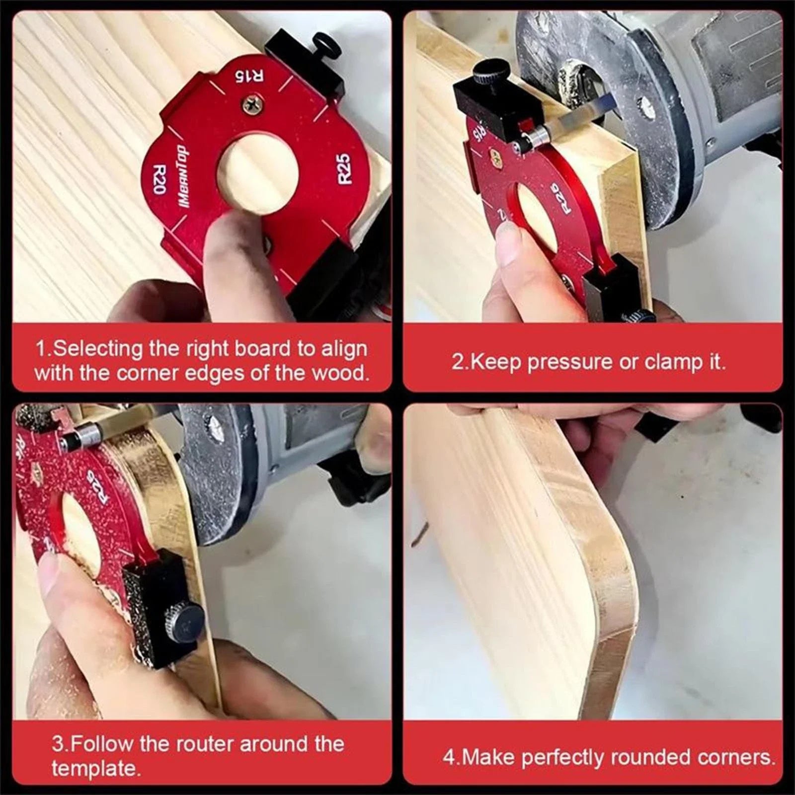 Aluminum Alloy Corner Radius Trimming Template – Precision Woodworking Guide Tool