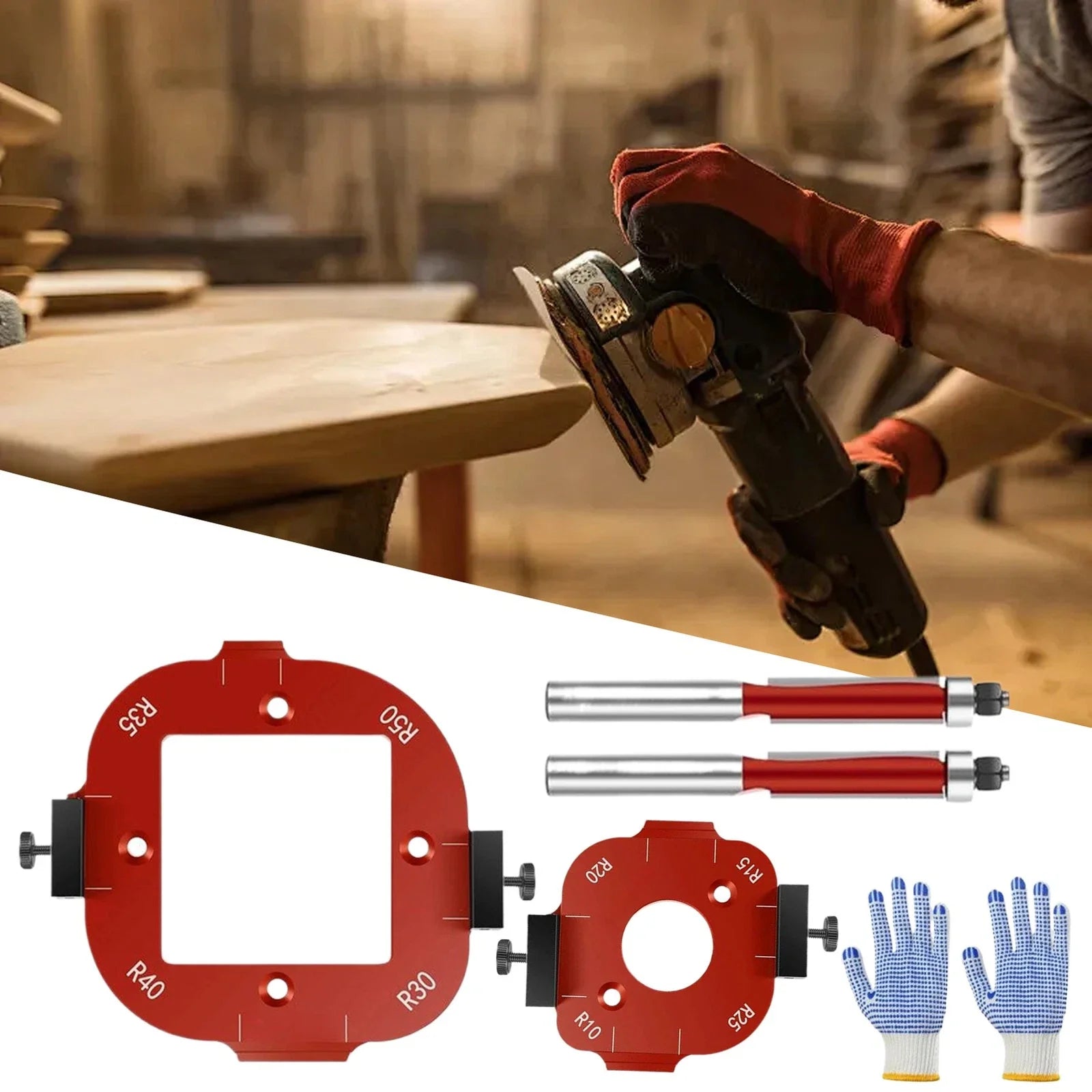 Aluminum Alloy Corner Radius Trimming Template – Precision Woodworking Guide Tool