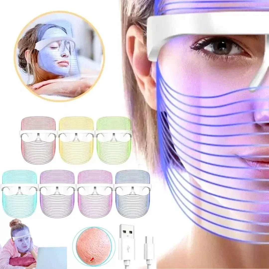 LED rechargeable 7-color facial mask beauty device