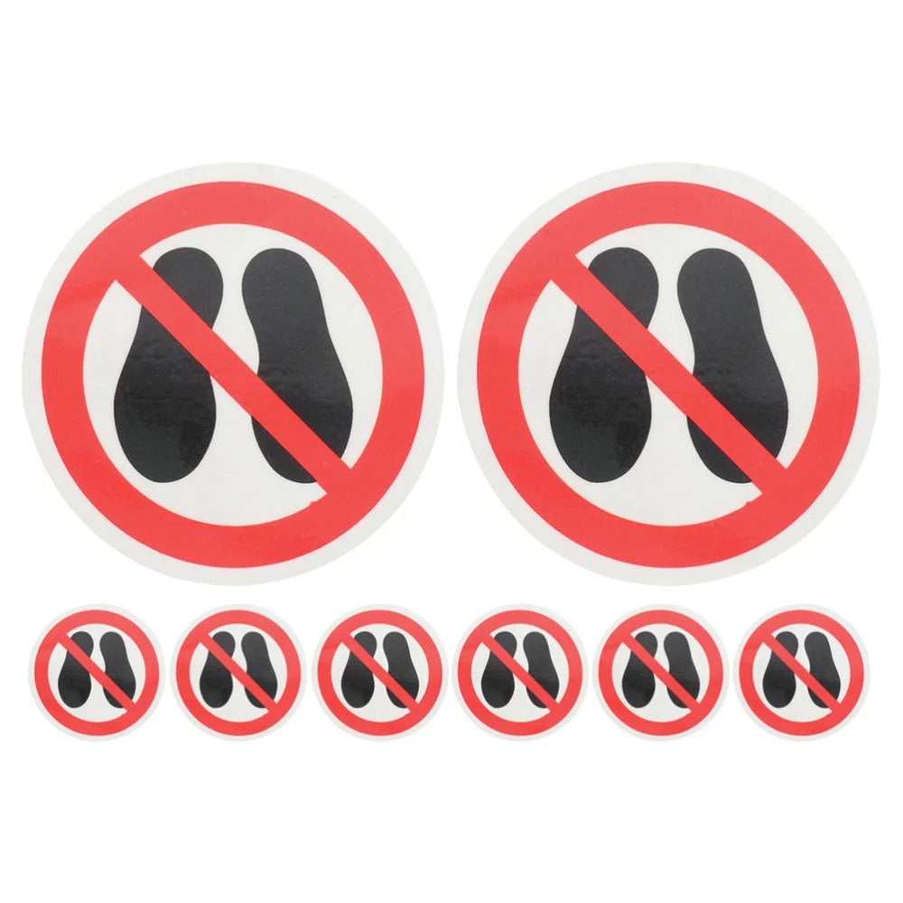 8 Pcs Floor Sticker Outdoor Stickers Caution Warning Sign Anti-slip Flooring