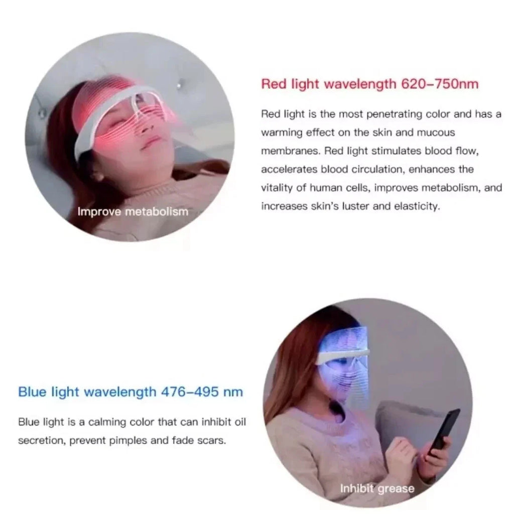 LED rechargeable 7-color facial mask beauty device
