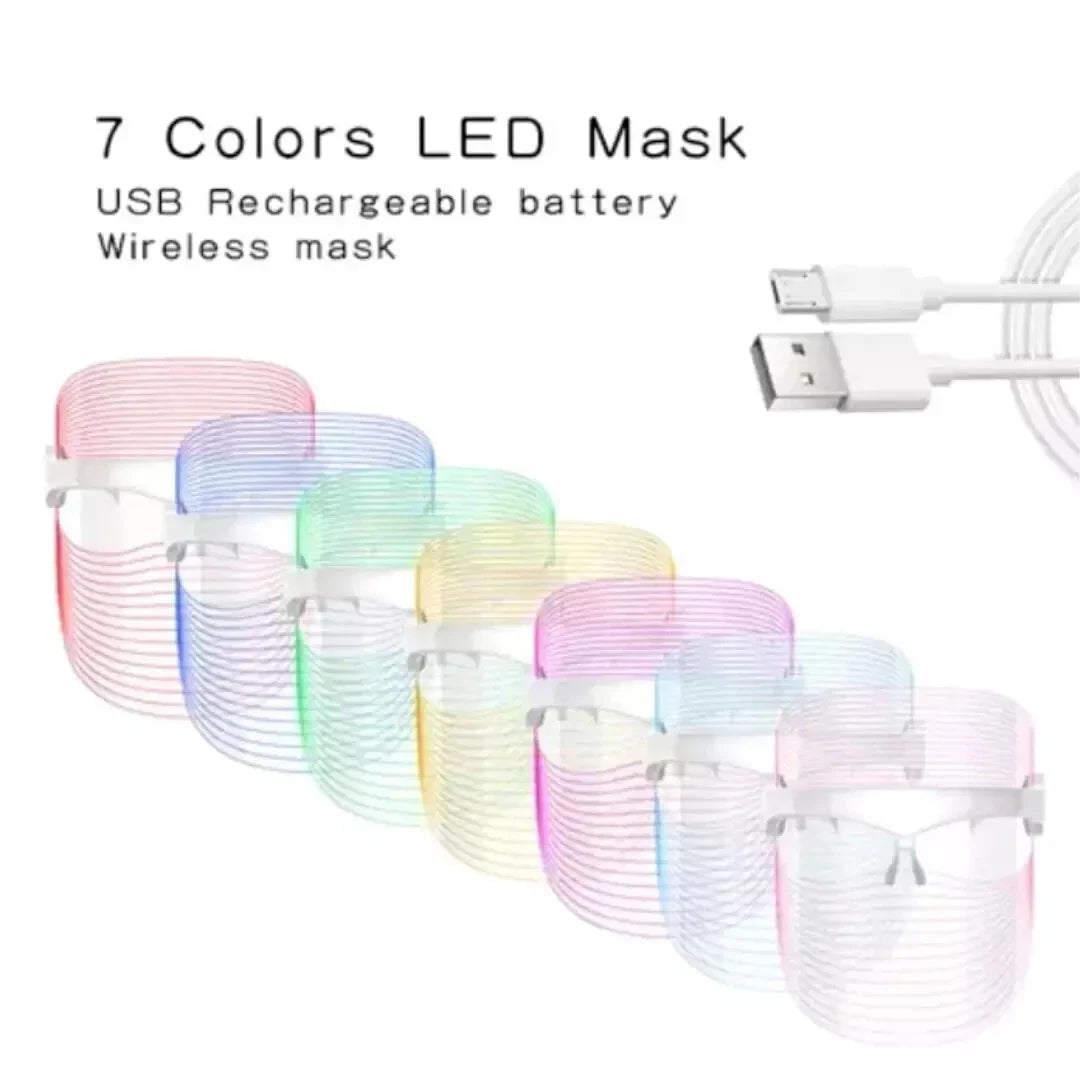 LED rechargeable 7-color facial mask beauty device