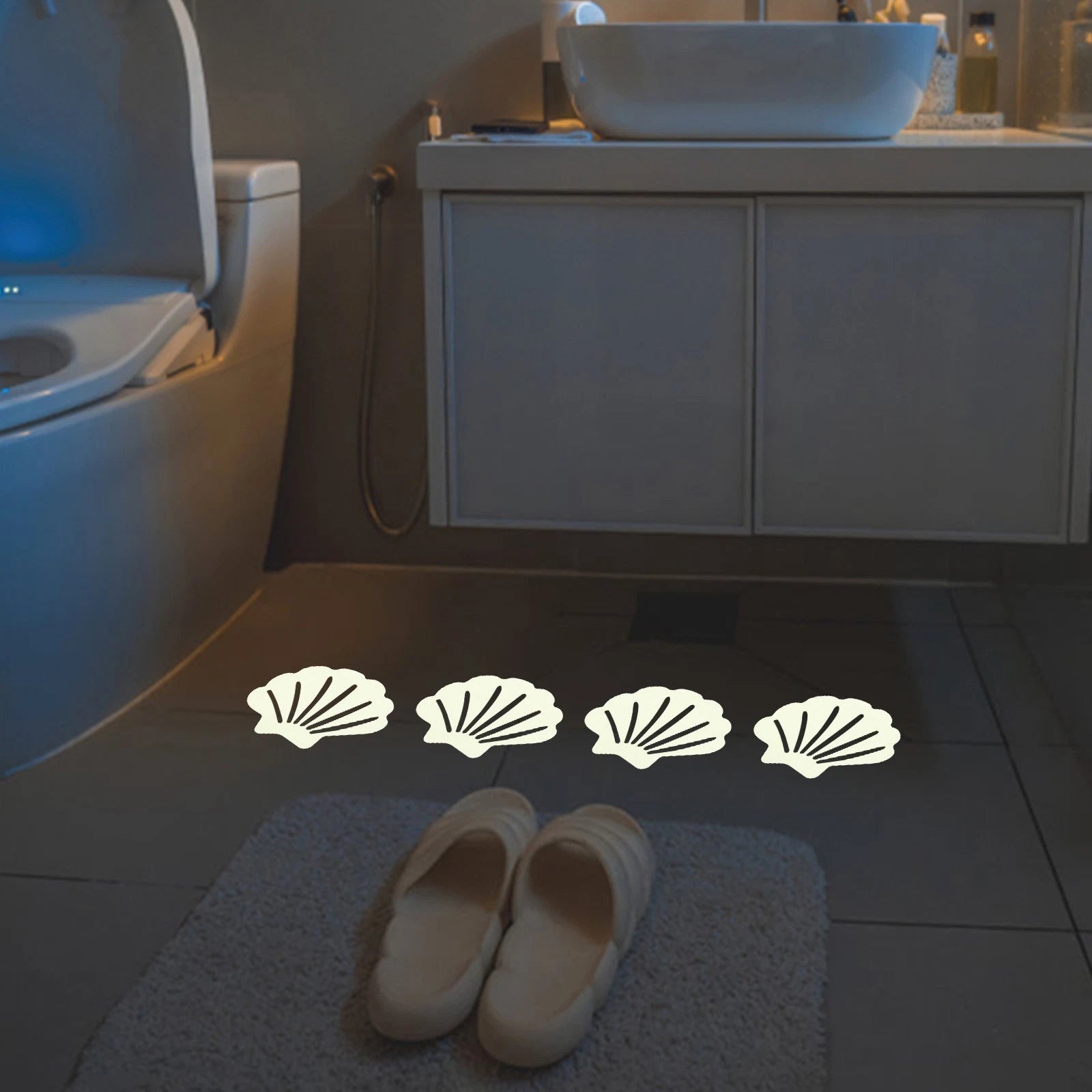 Shell Shape Non Slip Bath Stickers 12PCS for Bathroom and Kitchen Safety