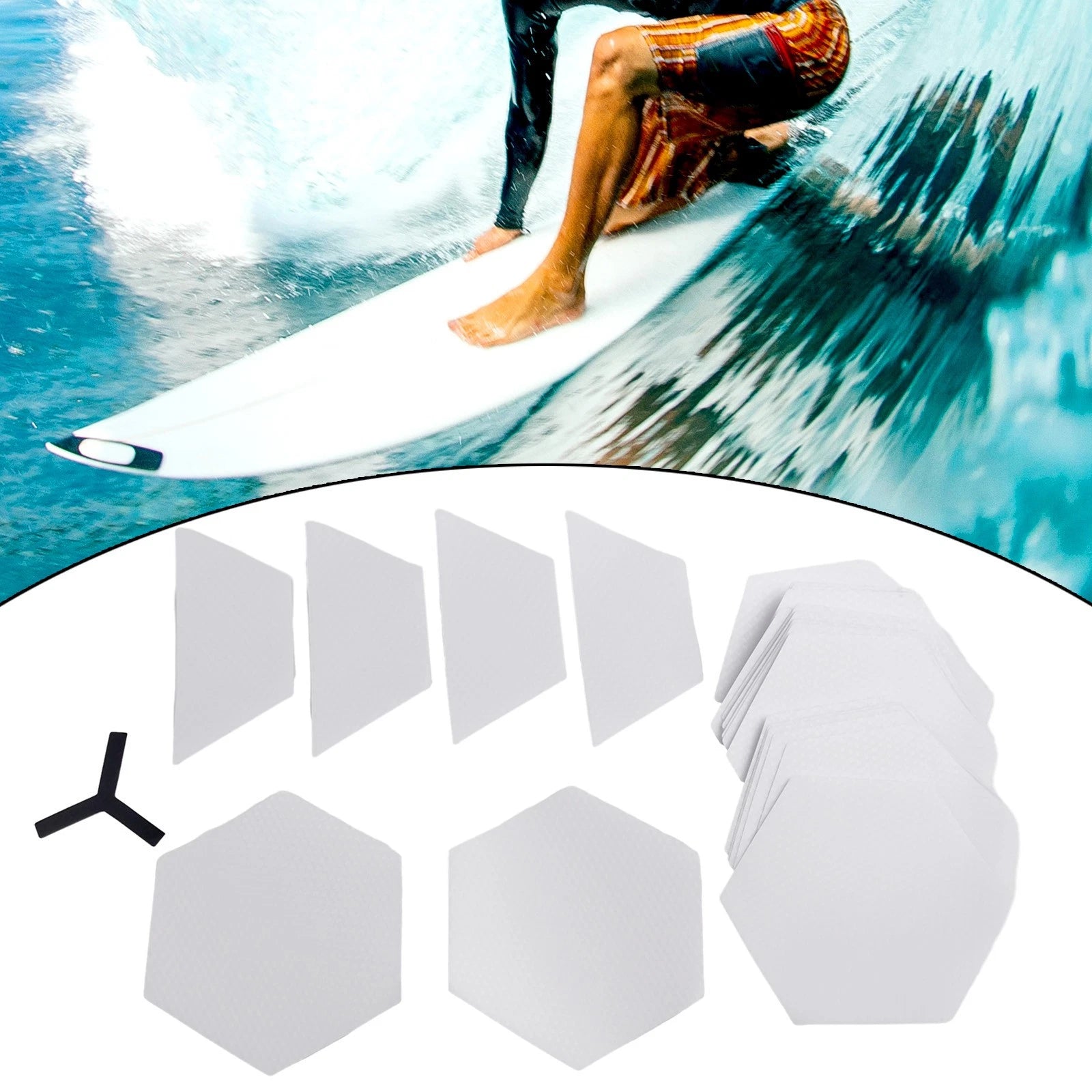 22X Surfboard Clear Deck Grip Pad Traction Surfpad Non-slip Stickers DIY UK SALE